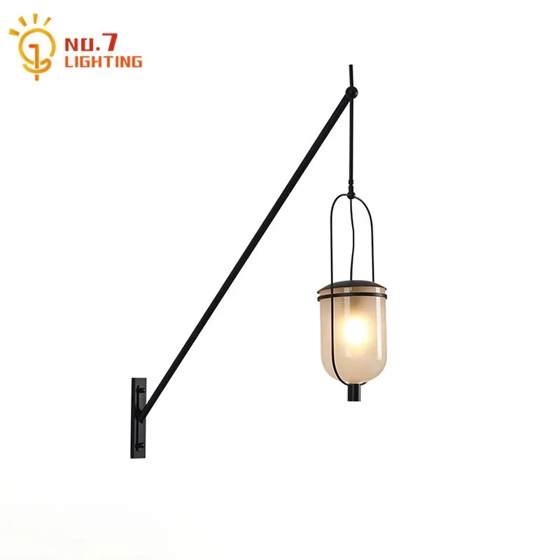 Afralia™ Industrial Retro Swing Arm LED Wall Lamp for Restaurant Loft Decor