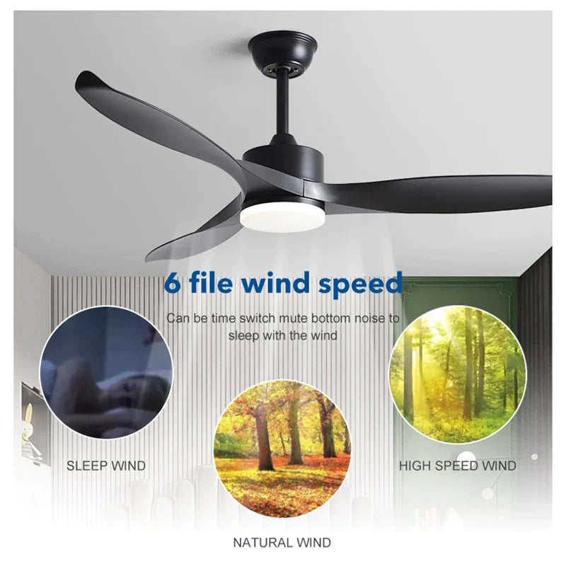 Afralia™ 52" Pure Copper DC Ceiling Fan with Remote Control & LED Light