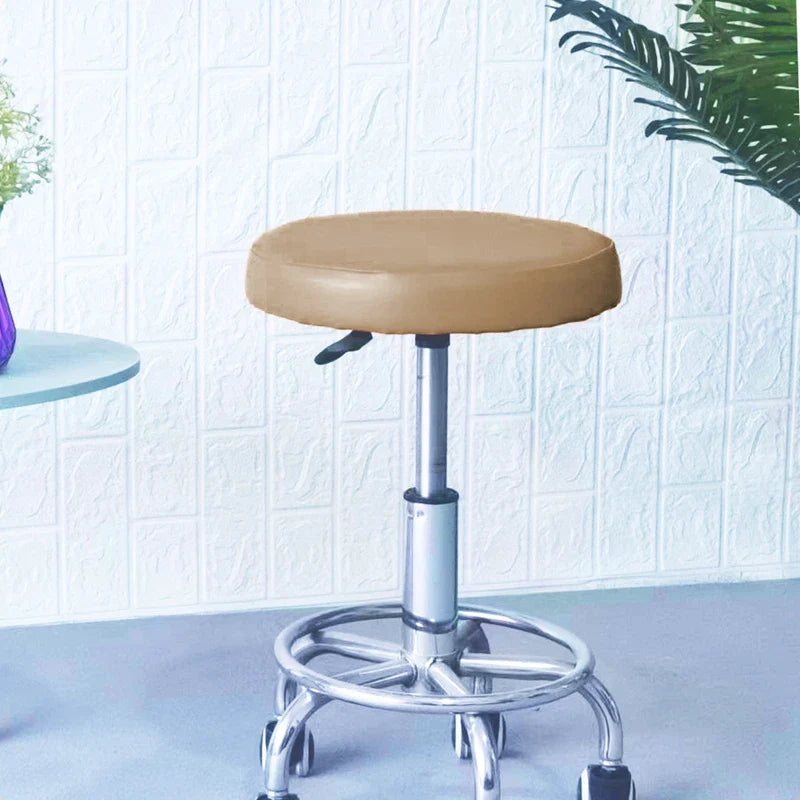 Afralia™ Waterproof Pu Stool Cover: Elastic Round Chair Case for Home Bar, Seat Protector