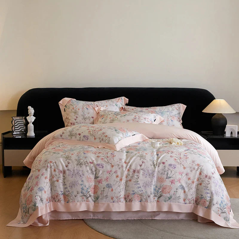 Afralia™ Eucalyptus Fiber Flowers Print Bedding Set - Soft Silky Cool Feel