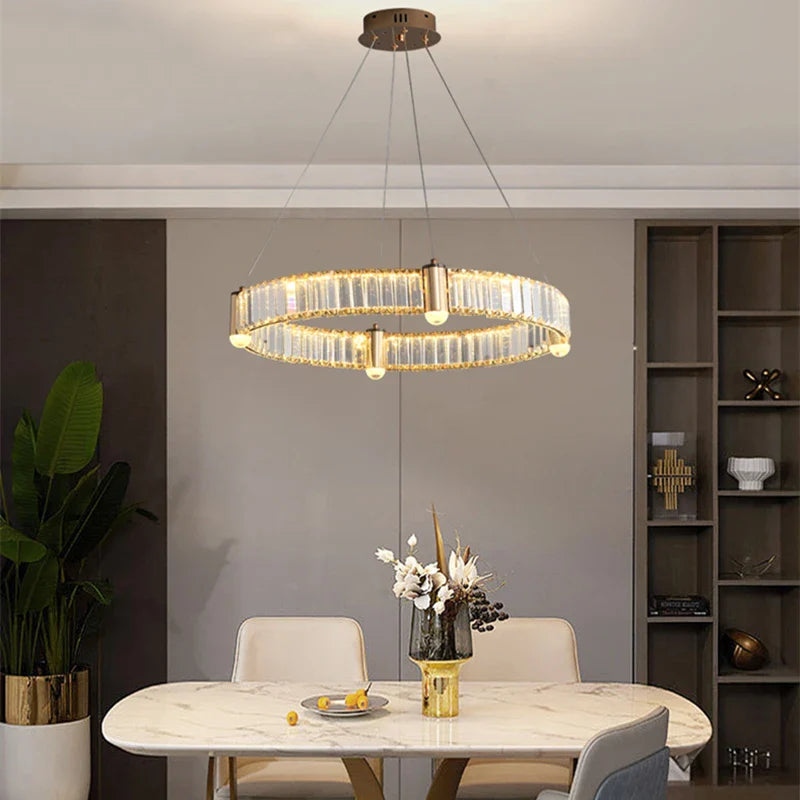 Afralia™ Nordic Crystal Ceiling Chandelier LED Indoor Lighting