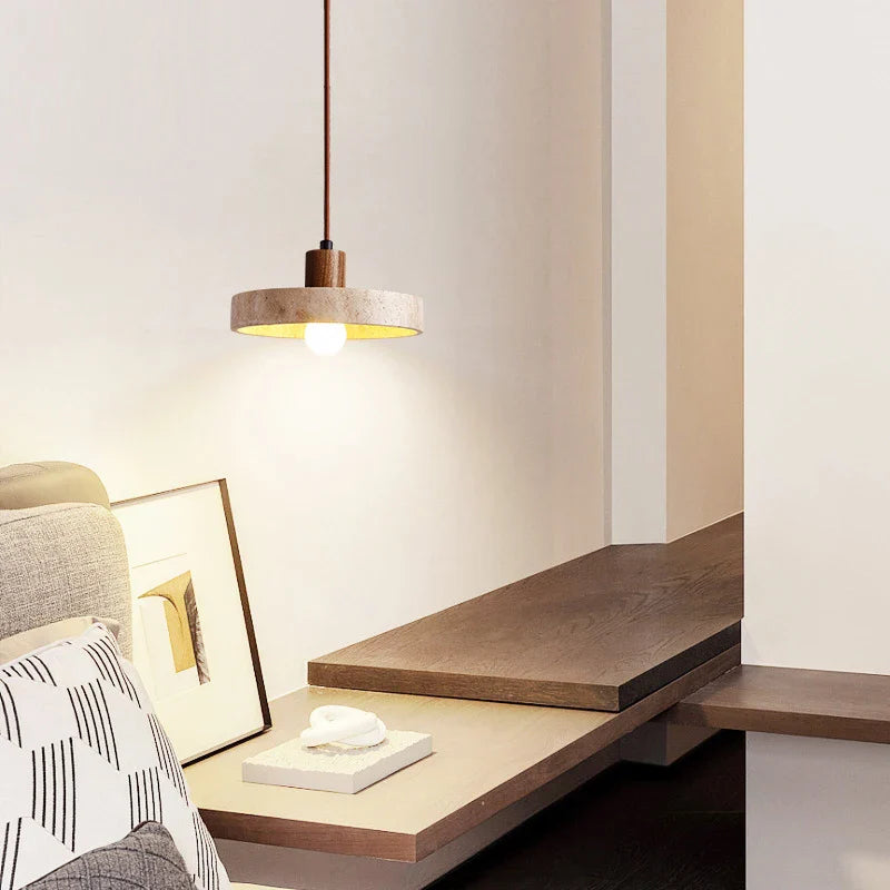 Afralia™ Travertine Pendant Light: Modern E27 Hanging Lamp for Kitchen, Living, Dining, Bedroom