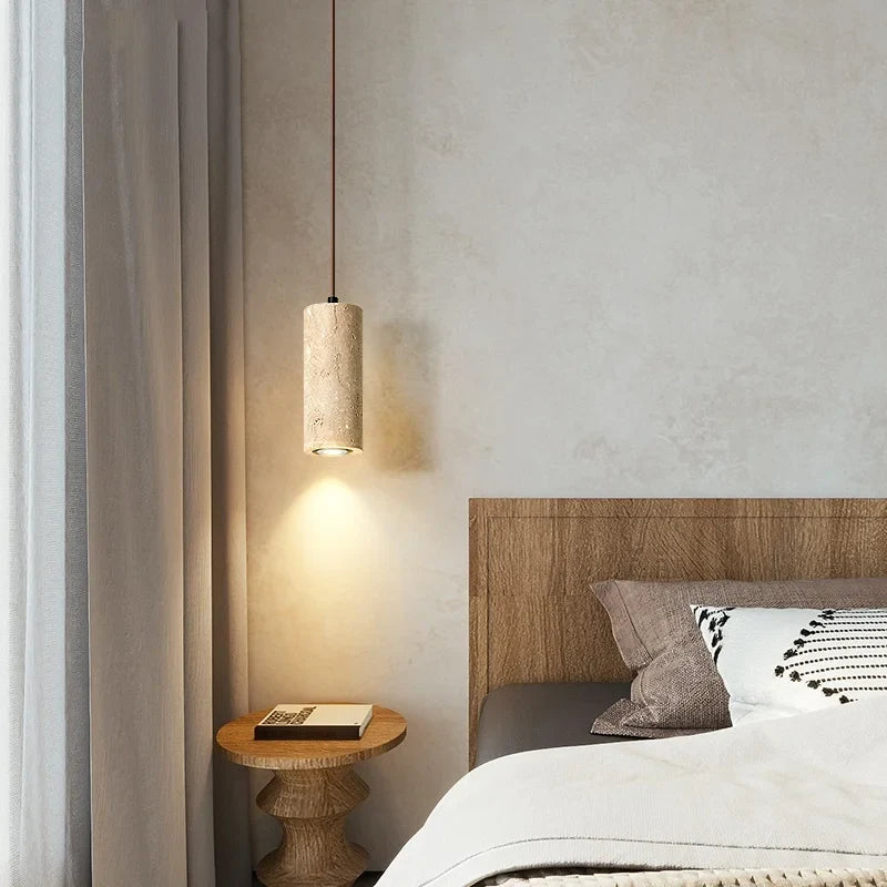 Afralia™ Travertine LED Pendant Lamp for Bar Bedroom Living Room Décor