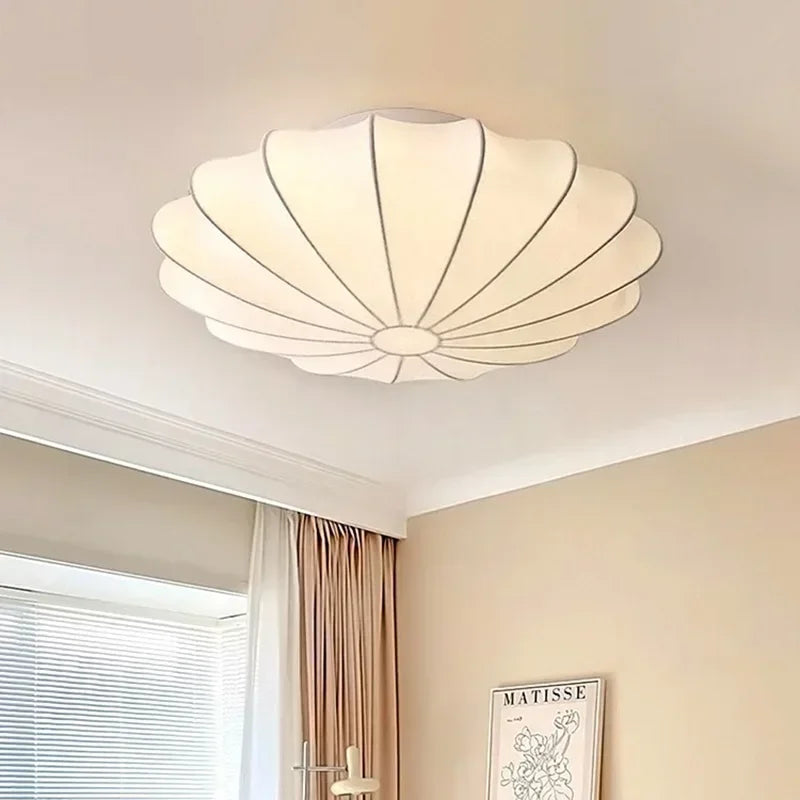 Afralia™ White Cloud Chandelier | Modern Nordic Silk Ceiling Light | LED Indoor Lighting