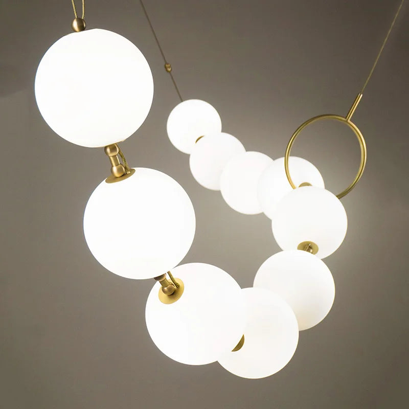 Afralia™ Brass Artistic Necklace Chandelier Lighting for Living Room