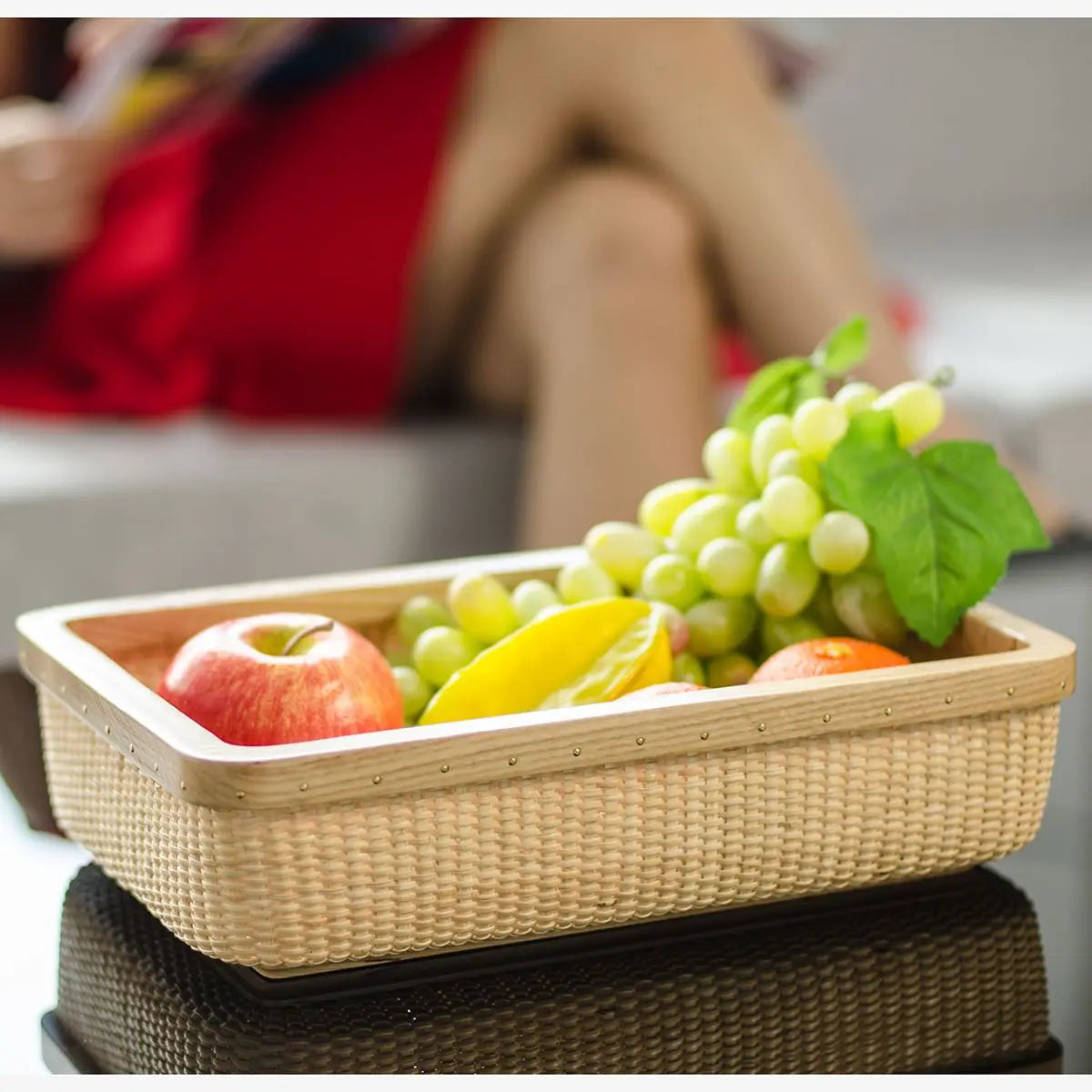 Afralia™ Natural Vine Weave Jewelry Box and Desktop Organizer Basket