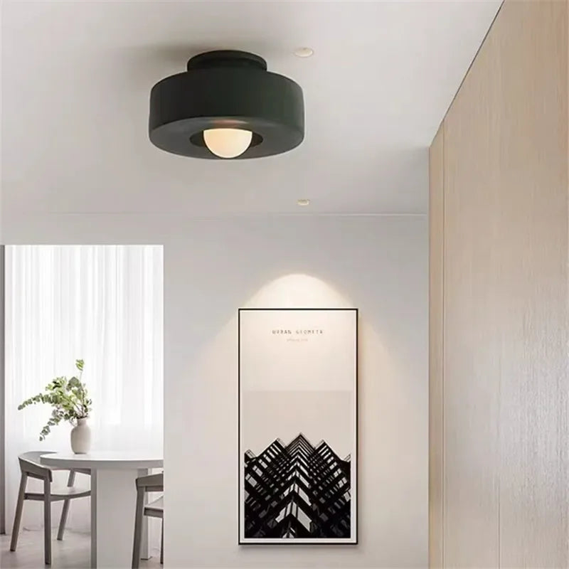 Afralia™ Led Ceiling Light Macaron Minimalist Small Round Hallway Balcony Bedroom E27