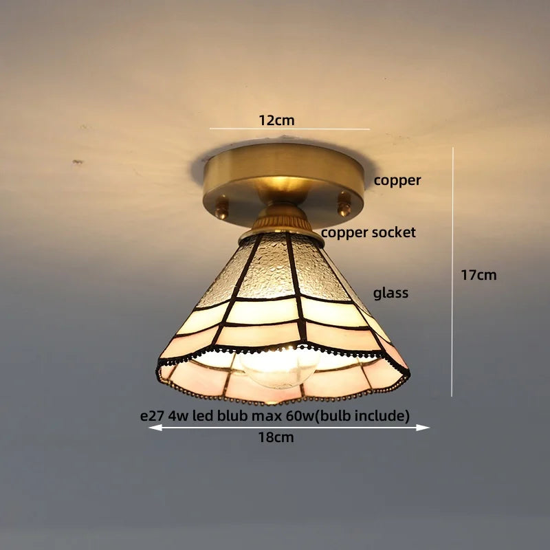 Afralia™ Peace Dove Tiffany Glass LED Flush Mount Ceiling Light