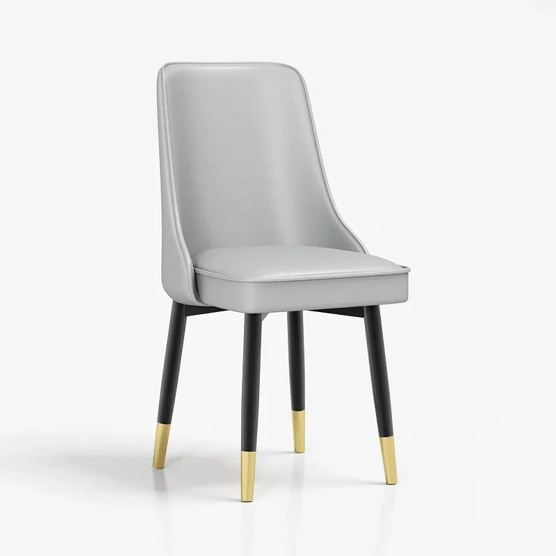 Afralia™ Nordic Living Leather-Seated Chair with Supportive Backrest for Kitchen and Reception