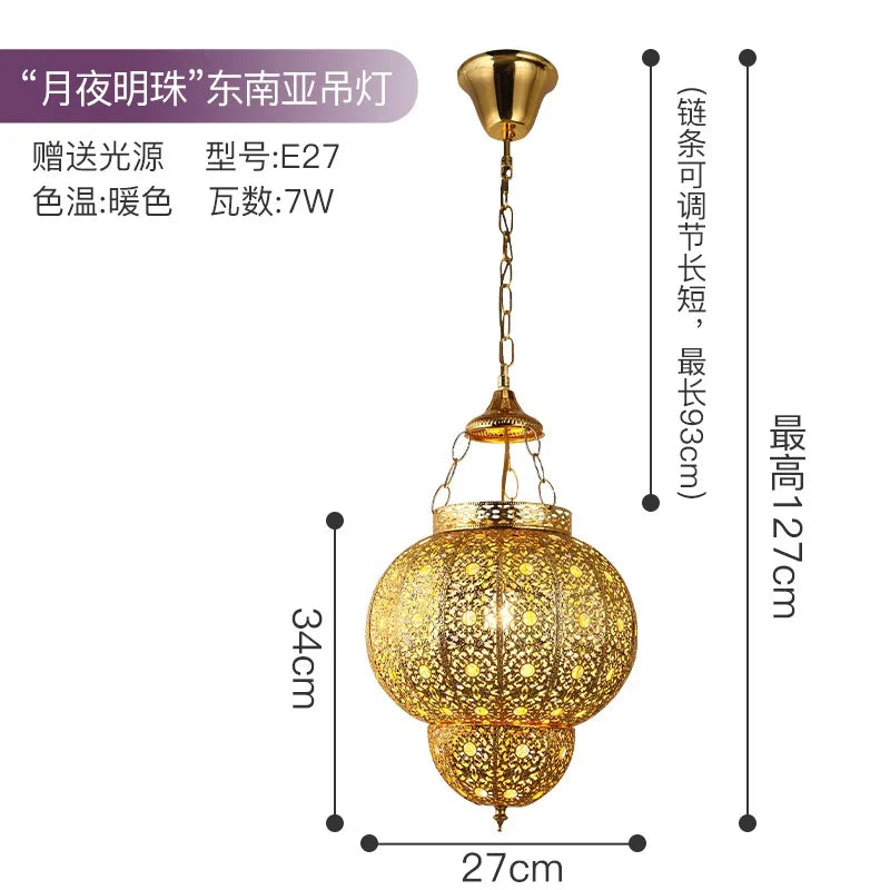 Afralia™ Vintage Iron Art Pendant Lights LED E27 Industrial Thai Hanging Lamps