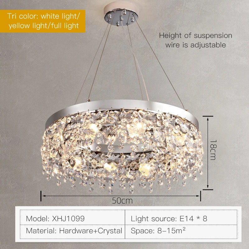 Afralia™ Crystal LED Chandelier: Modern Luxury Lighting for Living Room, Bedroom, and Restaurant
