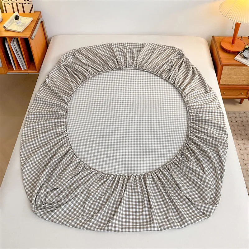 Afralia™ Plaid Style Fitted Sheet - Skin-friendly Elastic Bedsheet for Kids' Room