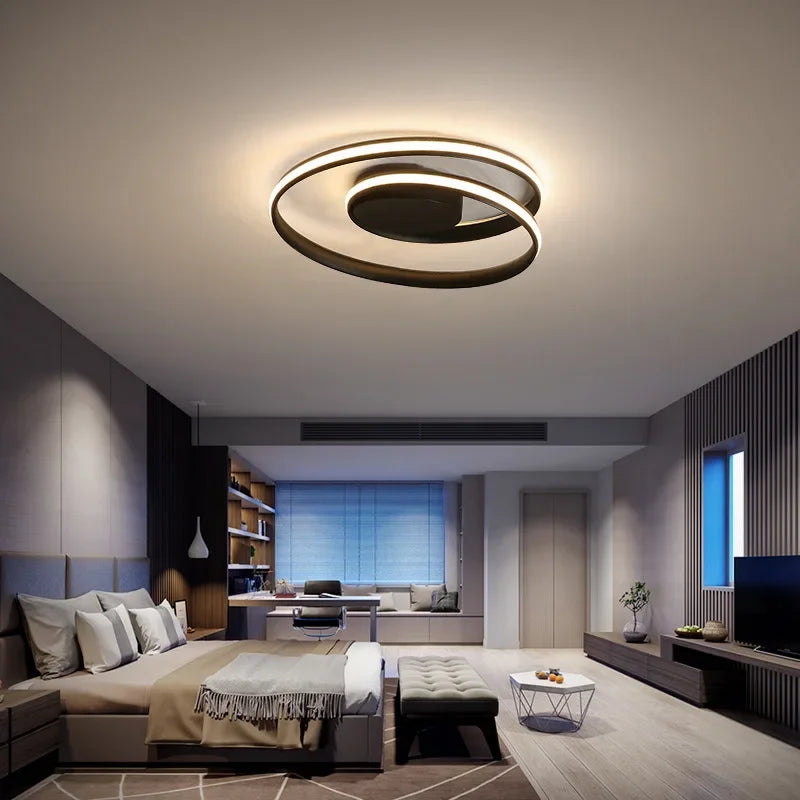 Afralia™ Modern LED Ceiling Light - Simple Round Ring Design for Living Room and Bedroom Decoration Lighting