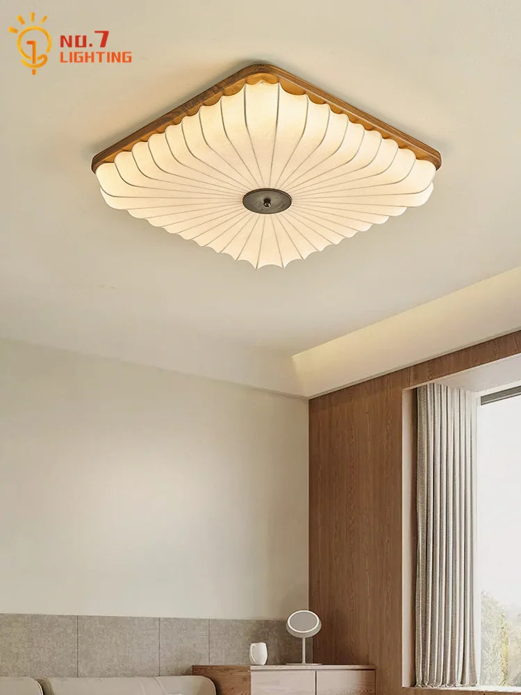 Afralia™ Minimalist Walnut LED Ceiling Light for Bedroom, Living Room, Kitchen