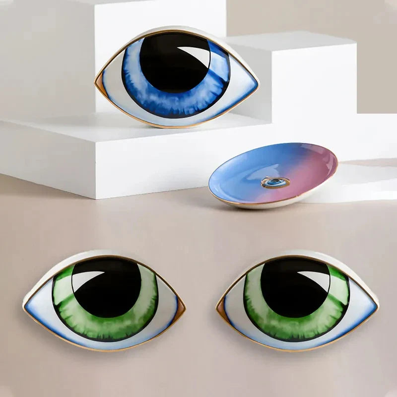 Afralia™ Evil Eye Devil's Eye Sculpture Charm Feng Shui Home Decor Ornaments