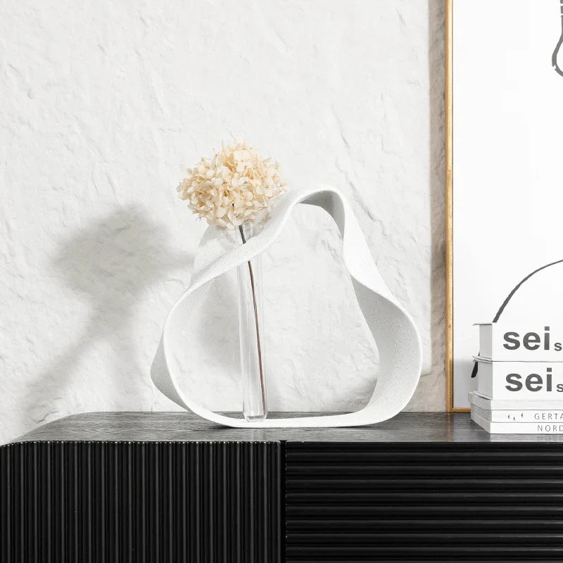 Afralia™ Geometric Hollowed-out Resin Ring for Home Decor & Flower Arrangement