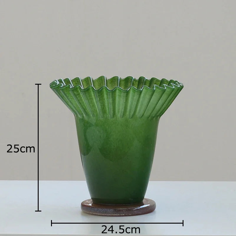 Afralia™ Lotus Leaf Glass Vase: Elegant Table Decor & Plant Pot for Room Aesthetic