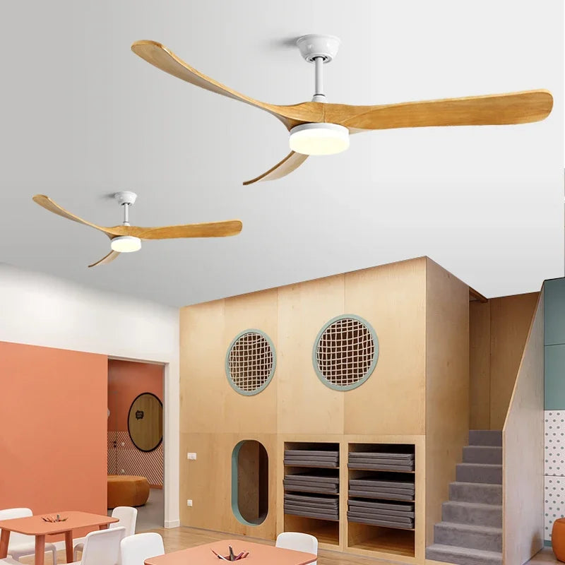 Afralia™ 70" Wooden Ceiling Fan with Reversible Motor for Year-Round Comfort