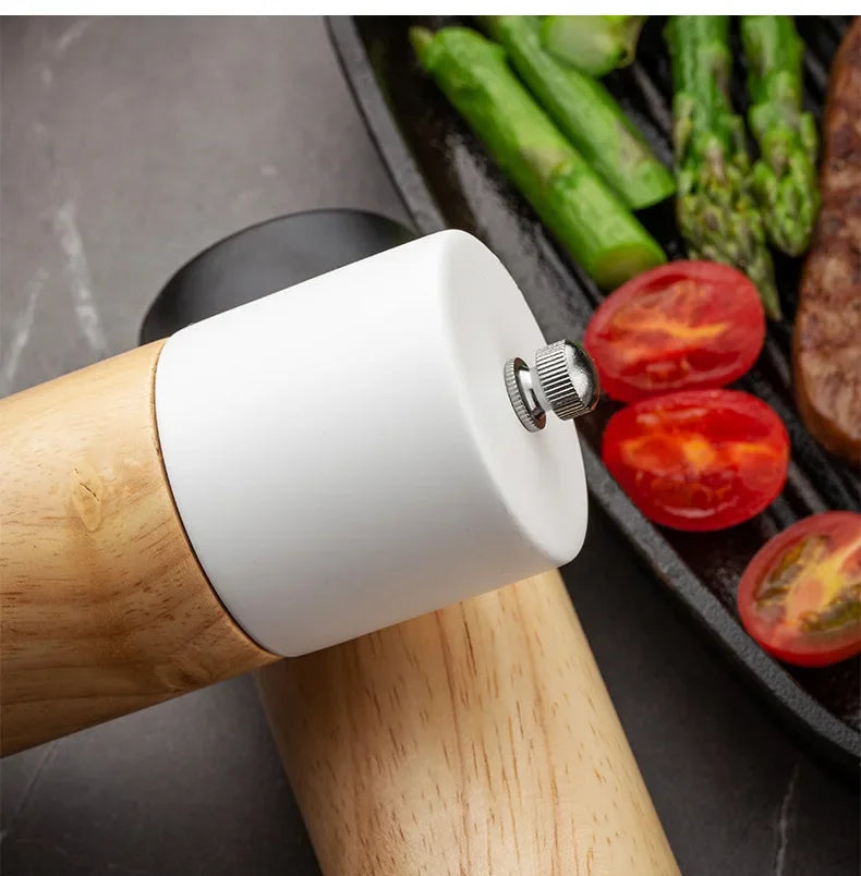 Afralia™ 6-Inch Manual Wooden Salt Pepper Grinder, Multi-Purpose Ceramic Kitchen Tool