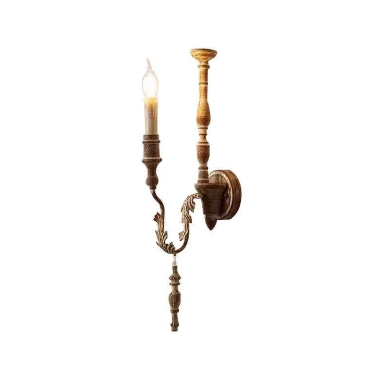 Afralia™ Wooden Wall Lamp Vintage Retro Country Style for Living Room and Bedroom