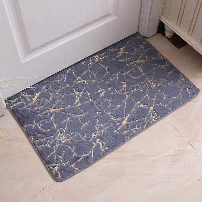 Afralia™ White Marble Bathroom Mat Ultra Soft Non-Slip Quick Dry Machine Washable
