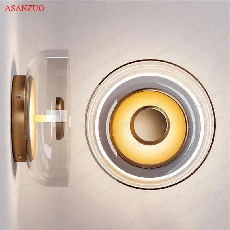 Afralia™ Glass Bowl LED Wall Sconce for Modern Nordic Indoor Decor