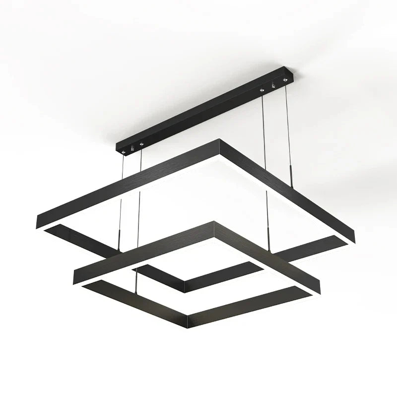 Afralia™ Modern Square Chandelier LED Ceiling Light for Living and Dining Room