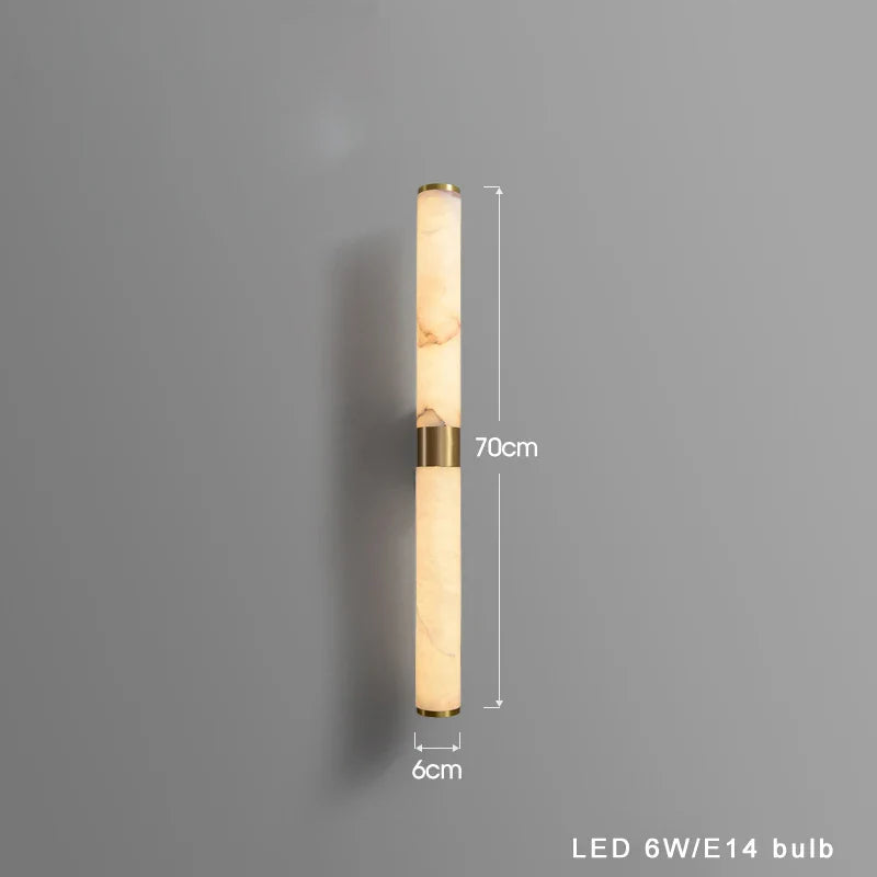 Afralia™ Spanish Marble Bronze Black Wall Sconce Luxury Bedside Light