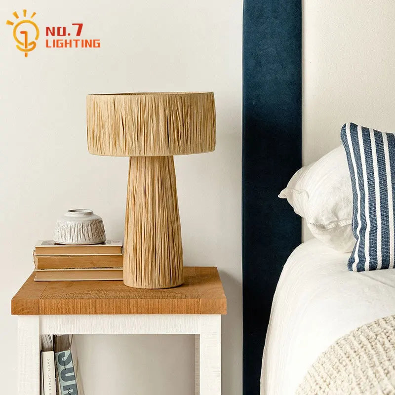 Afralia™ Wabi-Sabi Rattan LED Floor Lamp for Bedroom Living Room Studio