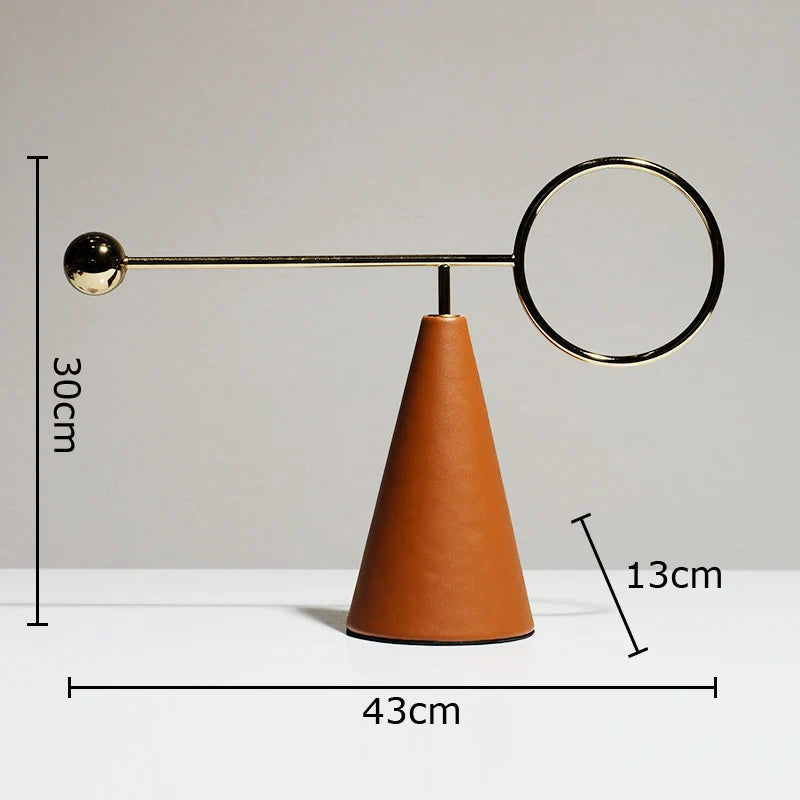 Afralia™ Geometric Metal Rod Sculpture Decor Modern Minimalist Room Crafts Aesthetic