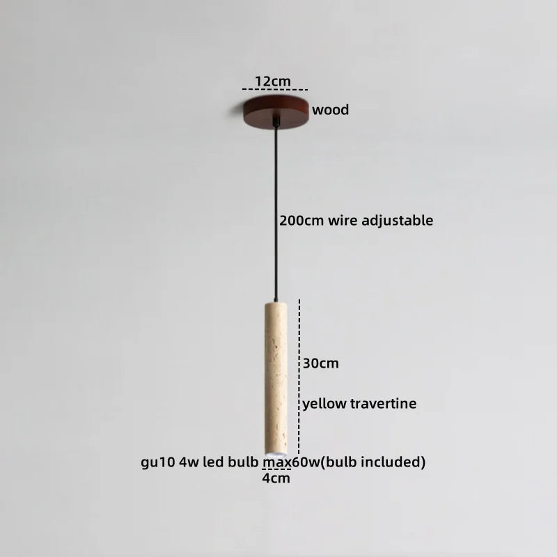 Afralia™ Travertine LED Pendant Lamp for Bar Bedroom Living Room Décor