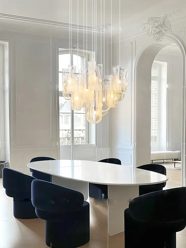Afralia™ Mist Glass Chandelier: Modern Lighting for Living Room, Dining Table & Interior Ornament
