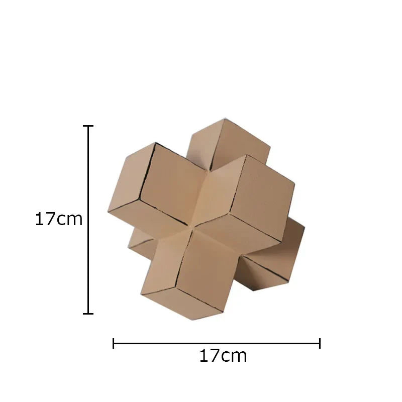 Afralia™ Cube Block Sculpture Resin Desk Decoration Modern Artwork Ornament