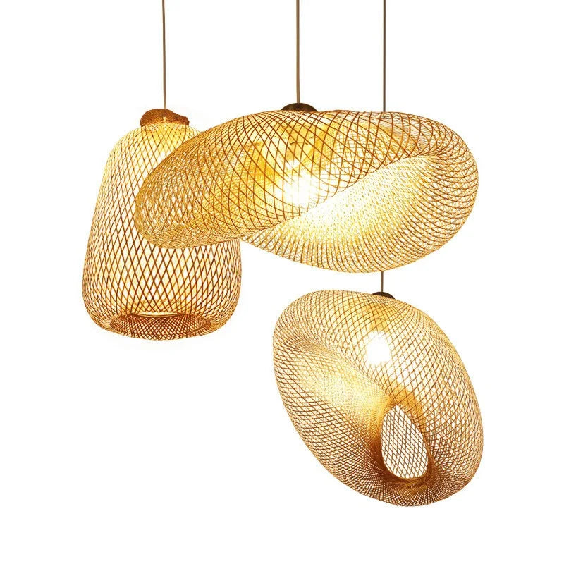 Afralia™ Bamboo Chandelier: Handmade LED Pendant Light for Living & Dining Room.withOpacity