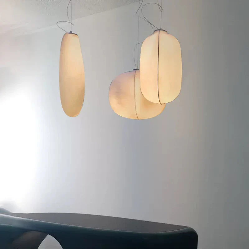 Afralia™ Silk Chandelier: Nordic Wabi Sabi LED Pendant Light for Home, Bar, and Dining Room