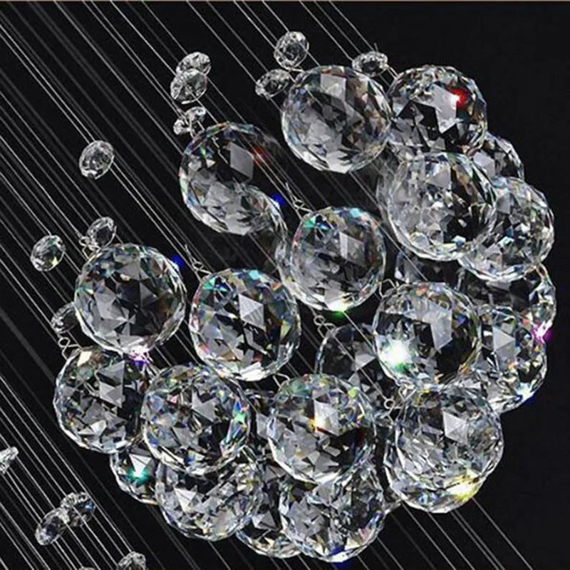 Afralia™ Crystal LED Chandelier for Large Villa Ceiling Lights, Hotel, Kitchen Decor