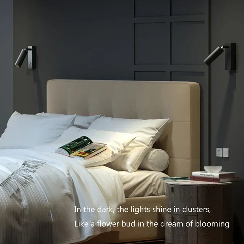 Afralia™ Modern Rotatable Wall Lamp - Contemporary LED Bedside Reading Spotlight