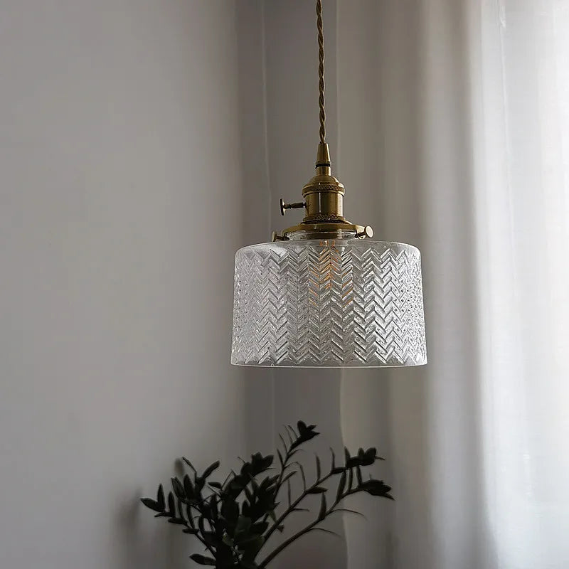 Afralia™ Green Glass Pendant Light Chandelier - Nordic LED Hanging Lamp for Home Decor