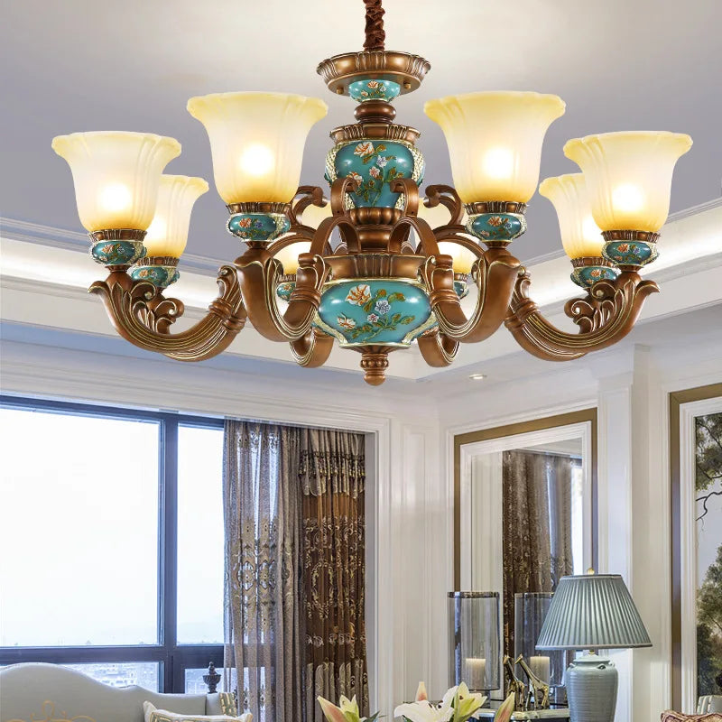 Afralia™ Classical Resin Chandelier for Luxurious Living Room, Dining Room, and Bedroom Lighting
