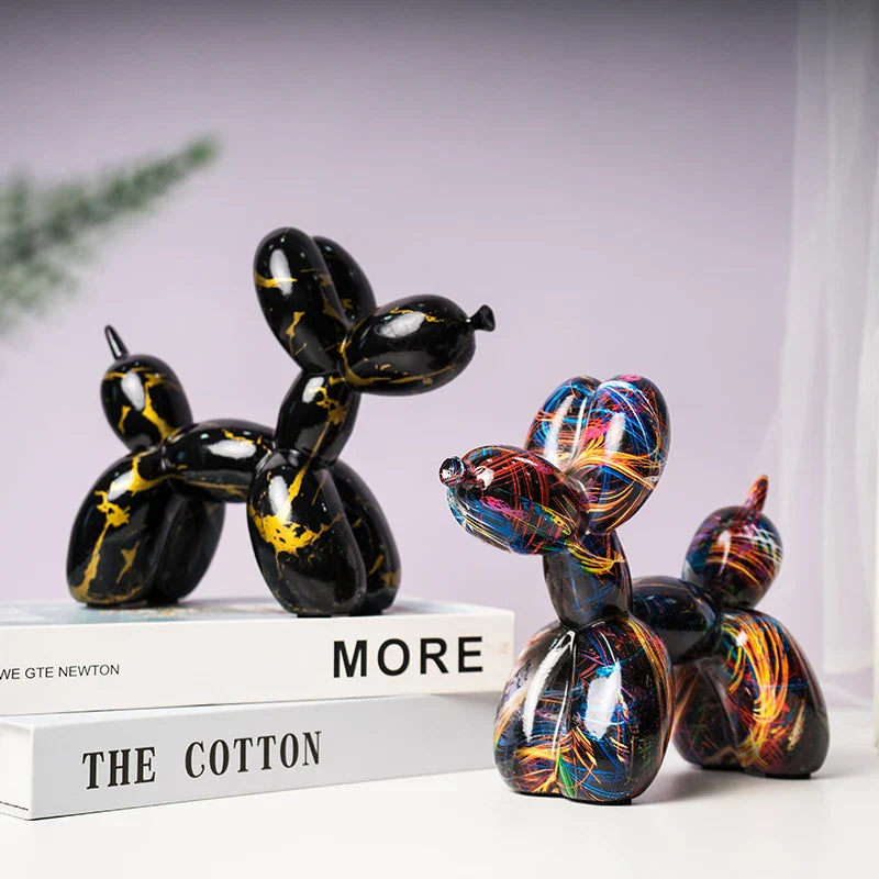 Afralia™ Resin Balloon Dog Ornament European Style Decor for Home Living Room