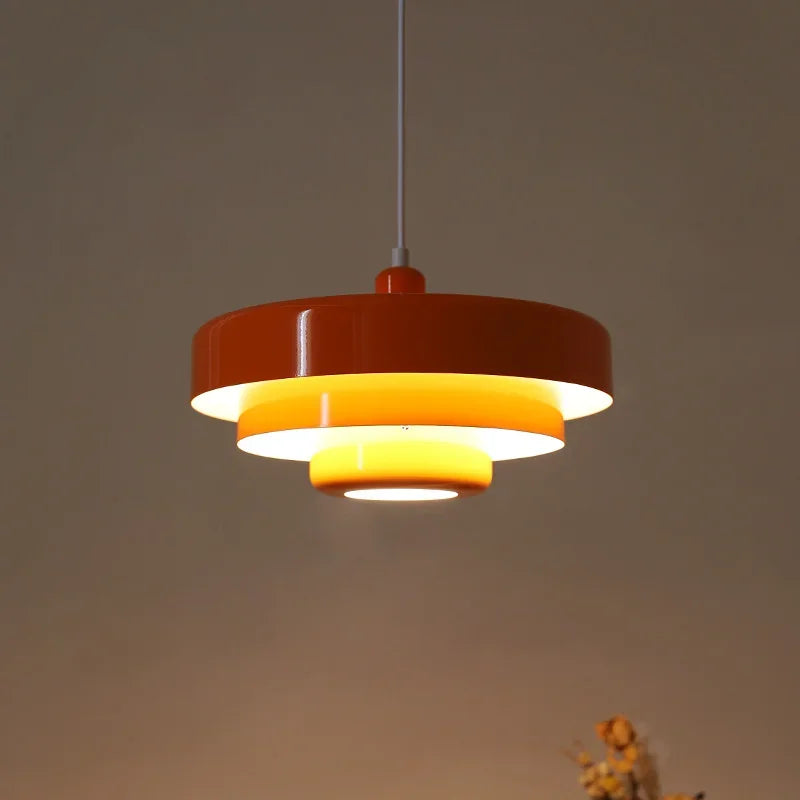 Afralia™ Retro Orange LED Pendant Light Chandelier for Home Dining Room & Cafe