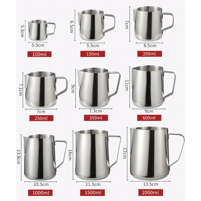 Afralia™ Stainless Steel Milk Frothing Pitcher for Coffee Barista Latte Cappuccino