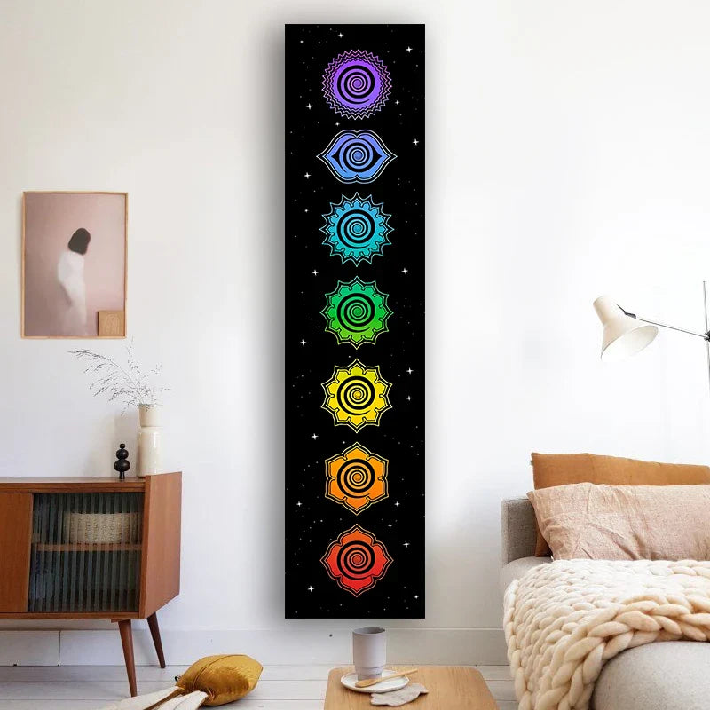 Afralia™ Rainbow Chakras Tapestry for Meditation and Yoga Home Decor