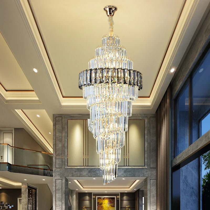 Afralia™ Crystal Spiral Chandelier for Luxury Spaces