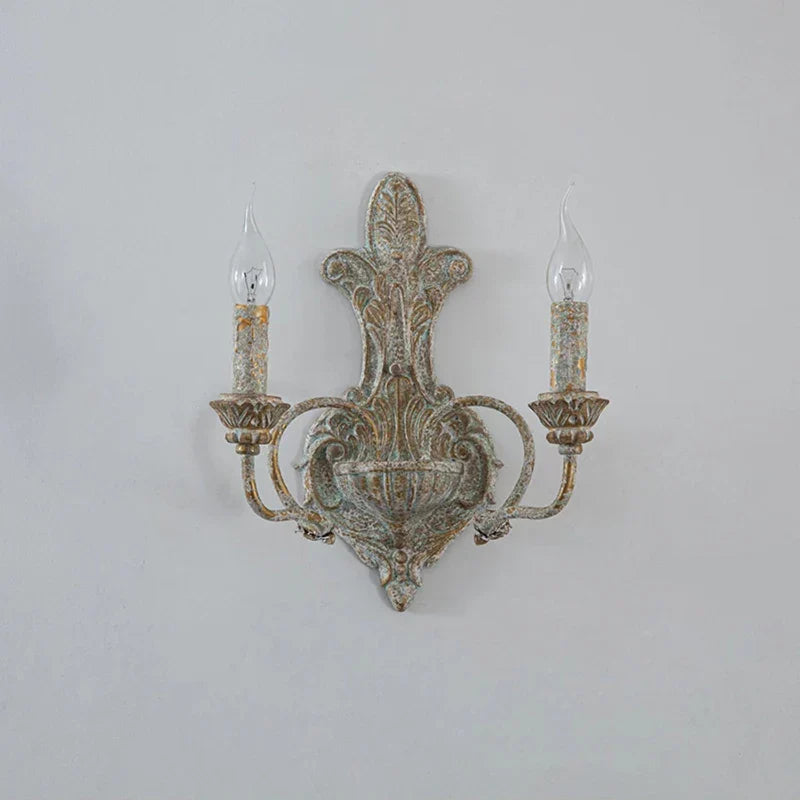 Afralia™ Antique Iron Double Headed Wall Lamp | Retro Bedroom Bedside Corridor Living Room