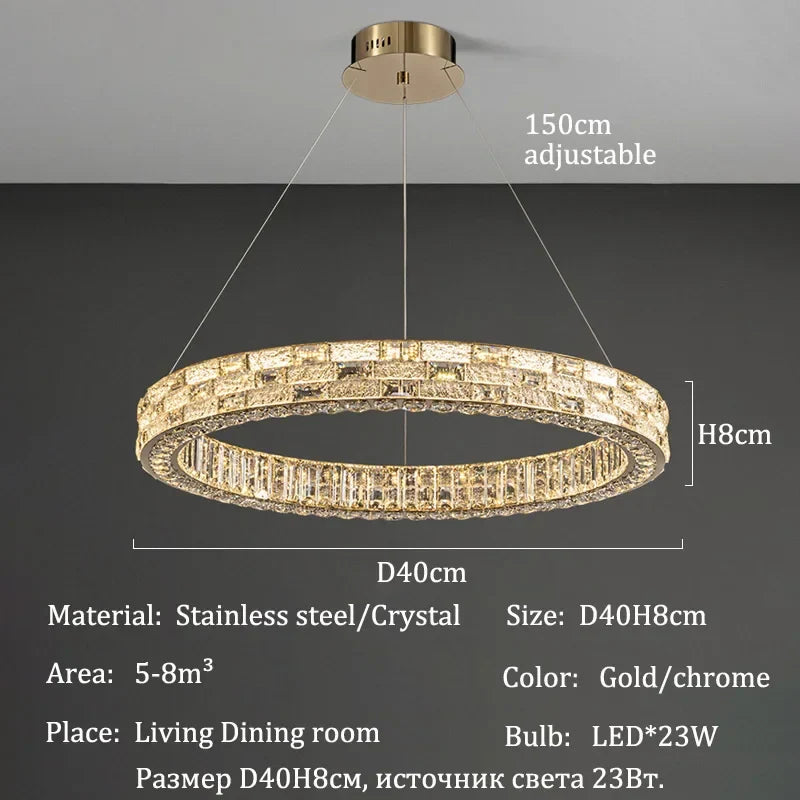 Afralia™ Crystal Chandeliers Led Lights Ceiling Lamp Suspension Chandelier Luxury Home Decor