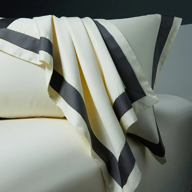 Afralia™ Satin Silky Hotel Style Bedding Set, Monochromatic 1400TC Duvet Cover with Sheets & Pillowcases