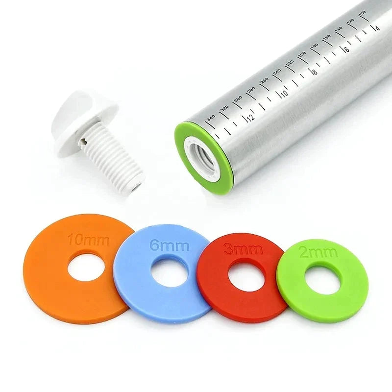 Afralia™ Stainless Steel Adjustable Rolling Pin Cake Roller Dough Bakeware