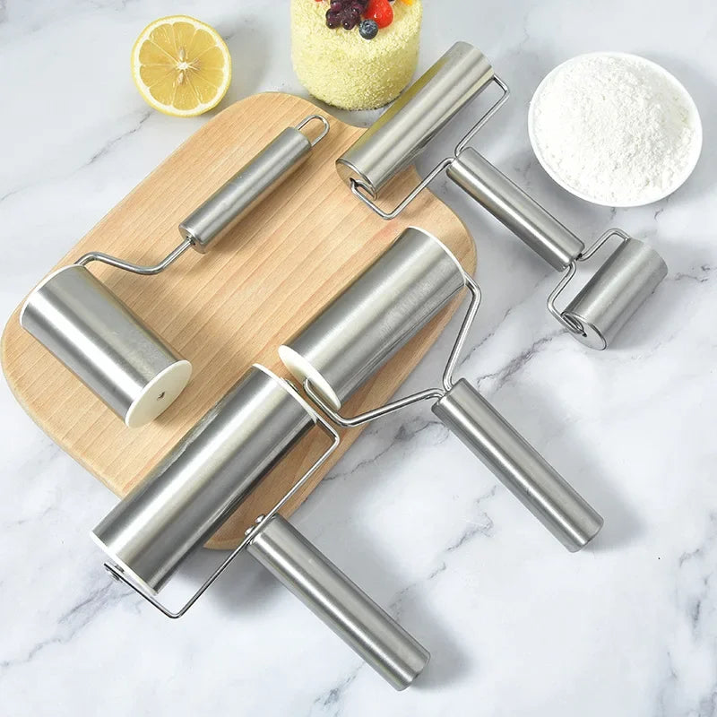 Afralia™ Stainless Steel One-Handed Roller Pin for Easy Dumpling and Noodle Rolling