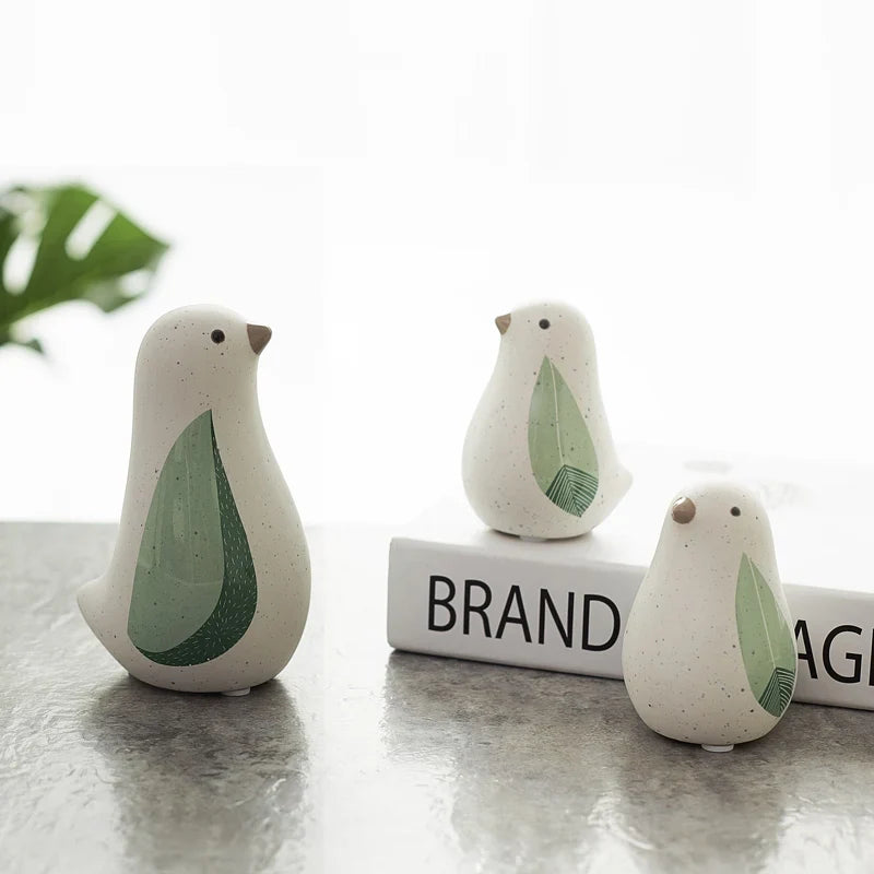 Afralia™ Ceramic Bird Figurines: Nordic Creative Home Decor Ornaments